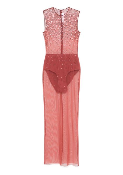 Red crystal mesh midi dress Alex perry - women ALEX PERRY | D1399CGNC